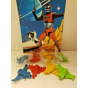 Vintage 4 Shooting Spaceship Plane Charm Vending Machine Toy Prizes NOS SKU 6